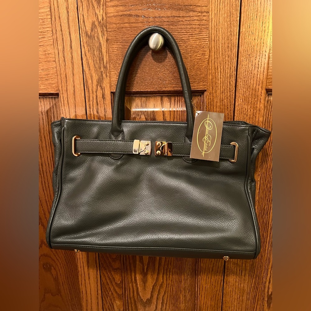Onna Ehrlich Grey Maya Belted Satchel Handbag